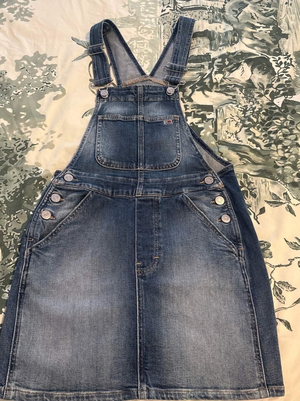 Tommy Hilfiger Faded Blue Denim Overall Skirt